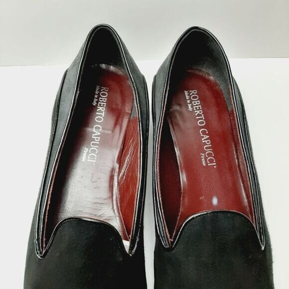 ROBERTO CAPUCCI Italy Genuine Suede Leather Low Heel Smoking Loafers Sz 7.5 B - Picture 7 of 15